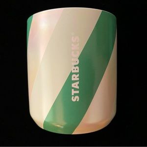 NWOT Starbucks Holiday 2022 Iridescent Striped Ceramic Travel Tumbler